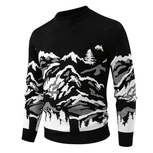 Suéter de punto para hombre texturizado de punto denso para invierno