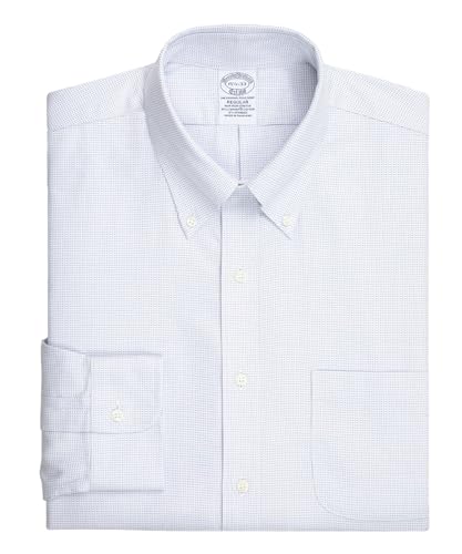 [Brooks Brothers] ブルックスブラザーズ ノンアイロン スーピマコットンストレッチ ドビー ドレスシャツ Regular Fit 100223971 ブルー系その他 15 1/2-32