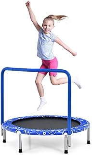 GYMAX Kids Trampoline with Handle, 36 Foldable Rebounder, Protective Cover, Outdoor Indoor Mini Trampolines for Children, Max Weight 150kg