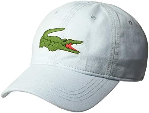 Lacoste Mens Classic Big Croc Gabardine Cap Baseball Cap, Rill Light Blue, One Size