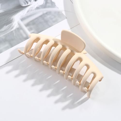 PACK OF 8 HAIR CLIPS FOR WOMEN - Large Hair Claws for Thick, Straight, Curly or Thin Hair - Non-Slip Grip Hair Clamps for Work, Sport or Home - 4.3 Inch Matte Jaw Hair Clips