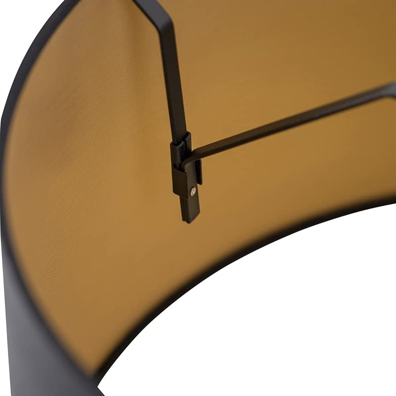 QAZQA rond schuin katoen - Paralume Moderno - luce - Ø 400 mm - Nero - Moderno -