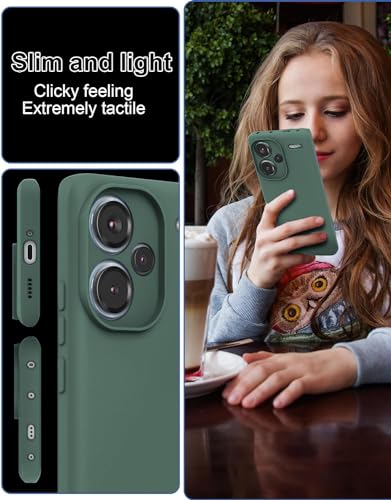 Image of DIZORO Compatible with Mi Redmi Note 13 Pro Plus 5G Back Cover with Upgraded Square Edges for Camera Protection Shockproof Flexible Matte Liquid Silicone Mobile Phone Case (Forest Green)