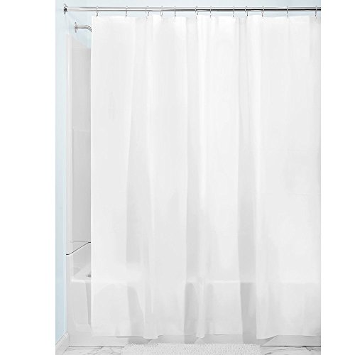 InterDesign Mildew-Free PEVA 3 Gauge Shower Liner, X-Long 72 x 96, White