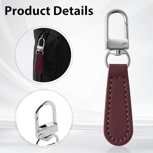 Deoward Zipper Pull Replacement Leather Handle Detachable Zipper Repair Tab for Luggage, Backpacks, Suitcases, Jackets, Purses, Handbags (8 PCS)