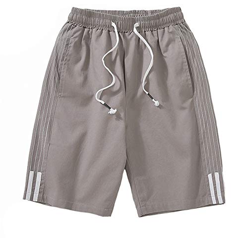 COPAUL Short de Plage décontracté pour Homme, été, Bord de Plage, Doublure à Cordon avec Poches, Gris Clair, Taille L