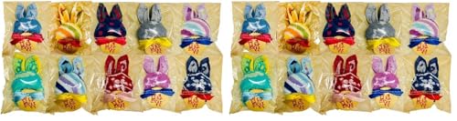 Rarafamy（ララファミー）ハンドタオル タオルハンカチ メッセージカード付 手作り うさぎ お礼 景品 退職の挨拶 転勤の挨拶 転校の挨拶 お返し ホワイトデー 粗品 ラッピング袋入り 柄おまかせ (10個セット（カードありがとう） (× 2)の商品画像（Amazon）