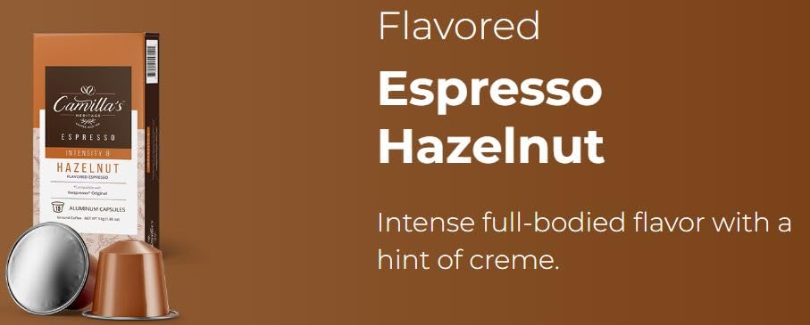 Miniatura 4 de Camilla's Heritage - Espresso con sabor a avellana, 60 cápsulas de espresso