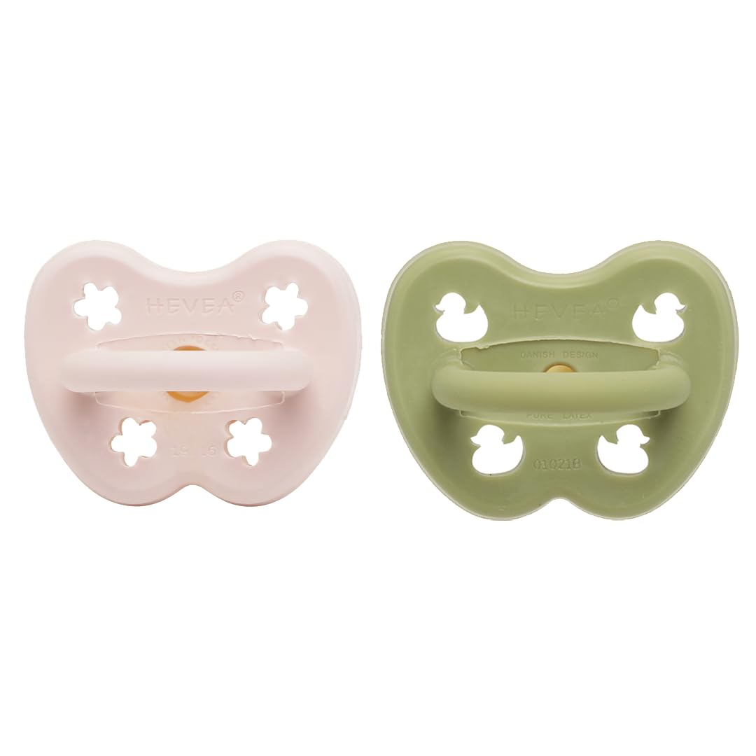 HEVEA Naturkautschuk Schnuller Kiefergerechte Form, 3-36 Monate - hygienisches einteiliges Design für Neugeborene bis Kleinkinder, BPA-frei, weich & langlebig - 2Pack (København)