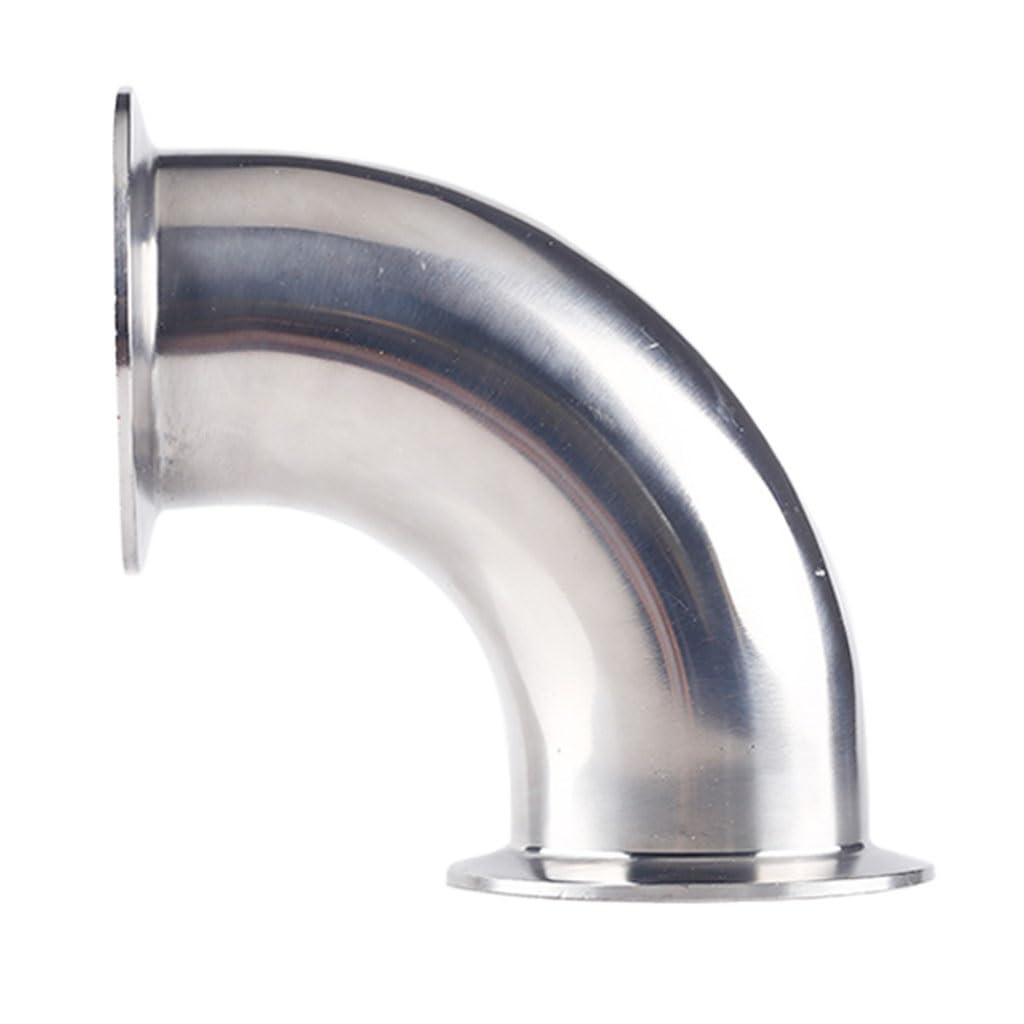 Schlauchverbinder,. 3/4" 1”2”19Mm-63Mm OD Sanitär-Tri-Clamp-Ferrule 90-Grad-Winkelrohrverschraubung, Edelstahl 304 rechtwinklige Biegung Homebrew, 1 Stück(63mm x ferrule 77.5)
