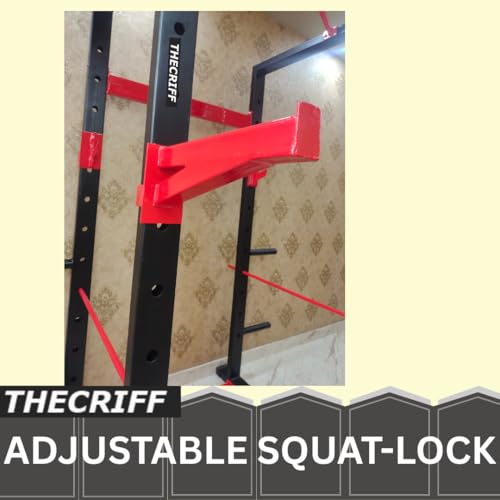 Image of Commercial Power Rack - Heavy-Duty 4x2 Squat Rack with Monkey Bar, J-Hooks, Squat Locks & Olympic Weight Plate Storage|Adjustable Strength Training Cage for Home Gym & Commercial Use (TC301)