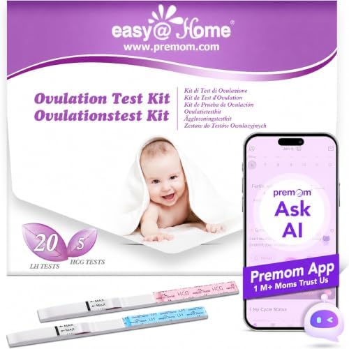 Easy@Home 20 Ovulationstest + 5 Schwangerschaftstest Frühtest: Empfindlich Fruchtbarkeitstest für Frauen 25 mIU/ml - Eisprung Teststreifen Kinderwunsch (20 LH + 5 HCG)