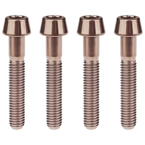 Image of Titanium Ti Bolt M5x9 16 18 20 25 30 35 40 45 50 55 60mm Tapered Head Screws Pack of 4 (M5x30mm, Bronze)