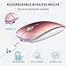 Ratón Inalámbrico Recargable, Ultra Delgado Receptor Nano Wireless Mouse 1600 dpi Ajustables...