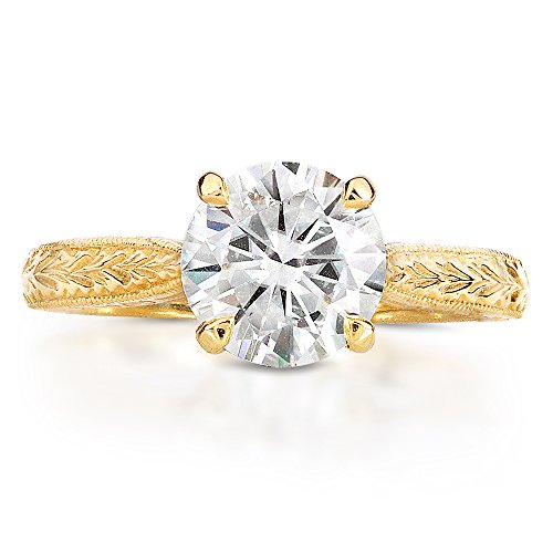 Kobelli Antique Style Style Moissanite Engagement Ring 1 1/2 CTW 14k Yellow Gold4