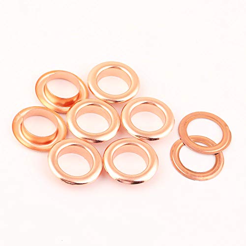 14mm Rose Gold Metal Grommet Eyelet with Washer Brass Jewelry Round Eyelet 100pcs
