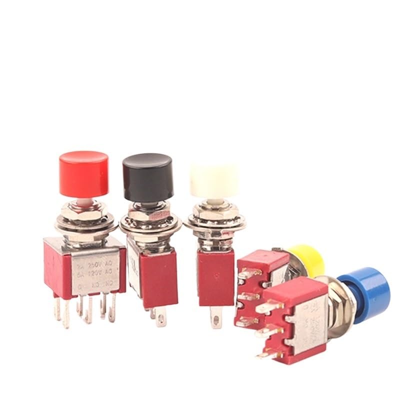 Interrupteur à bascule mini bouton de retour automatique 3 Pin PB102BL