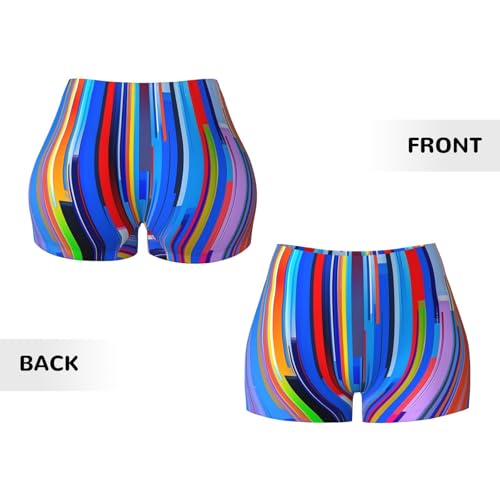 Vertical Stroke Pattern Sports Shorts, high Elastic Slim Fitness Pants, Suitable for Yoga/Leisure/Daily wear3