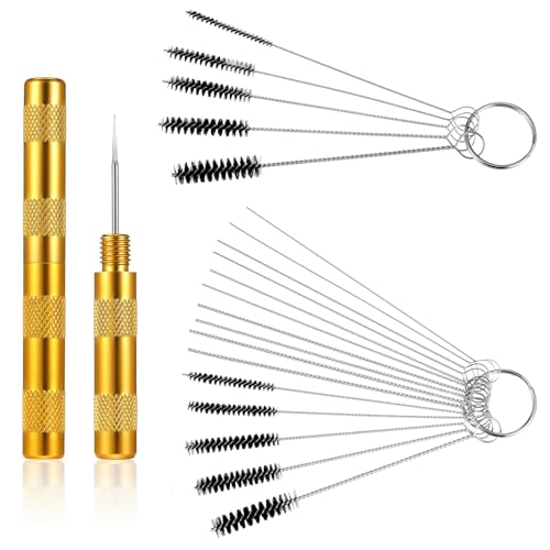 Kit de nettoyage pour aérographe, nettoyeur d'aérographe pour peinture en aérographe, ensemble de pinceaux de nettoyage multi-usages, accessoires pour aérographe avec 10 aiguilles de nettoyage, 10