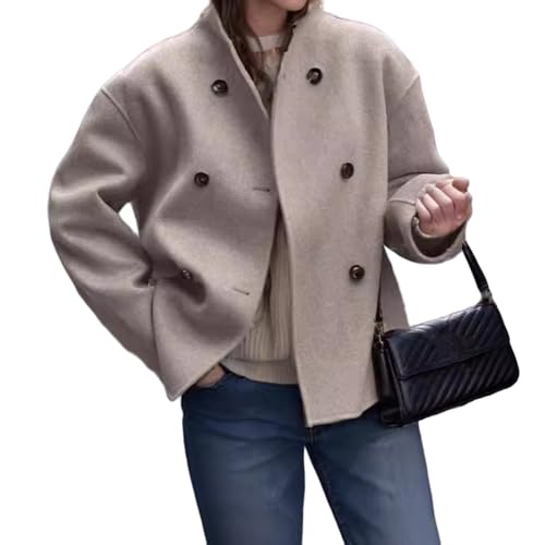 Amazon.com: FQFGGYD Womens Cropped Pea Coats Double Breasted Wool