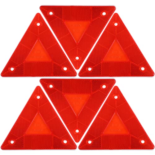 Housoutil 6pc Triangle Warning Frame, Emergency Warning Triangle Reflector, Safety Reflective Triangle Roadside Safety Triangle Kit for Vehicles Car Road (13.00X13.00X0.80cm)