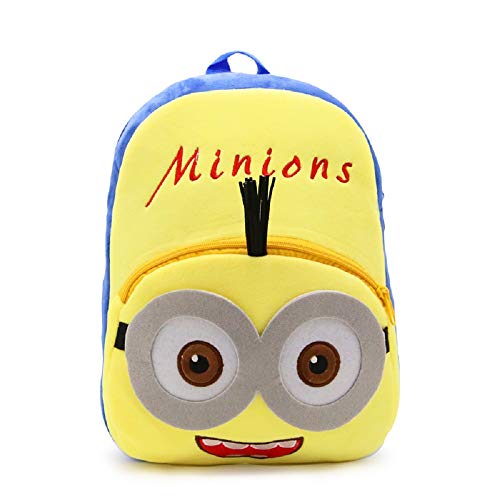 CHDJ Mochila para niños de 4 a 6 años con dibujos animados de peluche Amarillo Minions