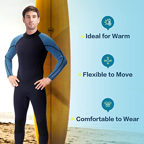 Flexel Mens Wetsuit 3Mm, Full Body Wetsuit For Men In Warm Cold Water Wetsuit Long Sleeve 3/2Mm Wetsuit Men Scuba Wet Suit Adult Cold Weather Thermal Dive Skin Surfing Canoeing Snorkeling #TOP2