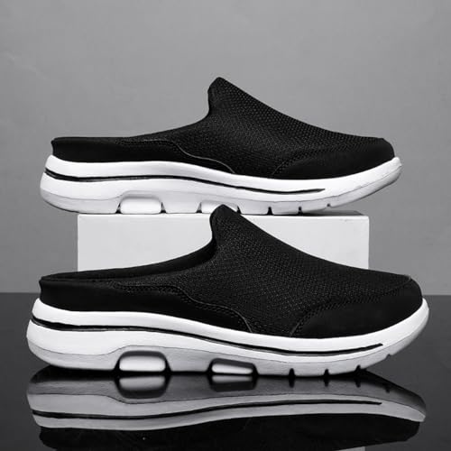 CELANDA Femmes Hommes Souple Sabots Mules Automne Confortable Chaleureux Pantoufle Antidérapantes Chaussures de Jardin Maison Chaussons Extérieur,Noir et Blanc 43 EU – vue 5