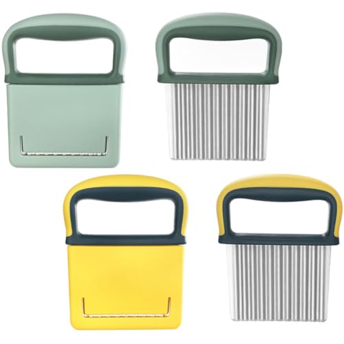 Cortador de papa ondulado, 2 piezas, verde y amarillo miniatura 1