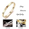 RIMRIVA 18K Gold-plated Bracelets for Women Trendy Love Bangle Bracelets Stack Stainless Steel Friendship Birthday Jewelry Christmas Gifts Stocking Stuffers Adults Friend Wife Presents #4