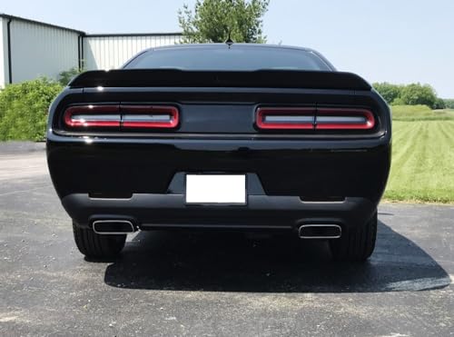 iJDMTOY Blackout Smoked Lens Rear Bumper Reflector Lenses Compatible With 2015-up Dodge Challenger, OE-Spec LH RH Assembly