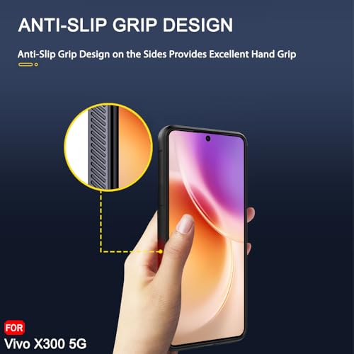 Image of TheGiftKart Liquid Silicon Back Cover Case for Vivo X300 5G | Shockproof Military Grade Protection | Micro-Fibre Cloth On Inner Side | Anti-Slip Grip Back Cover Case for Vivo X300 5G (TPU, Black)