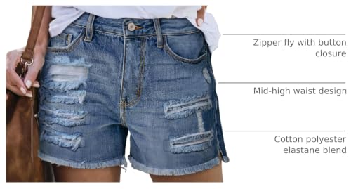 Image of CHICZONE Womens Mid-High Waisted Stretchy Denim Jean Shorts