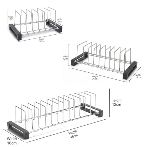 Image of Stainless Steel Plate Stand Organizer for Kitchen | Dish & Plate Drying Rack | Rust Proof Plate Holder with Anti-Slip Base | Available in 6, 9 & 12 Section (Silver) (Pack of 3)