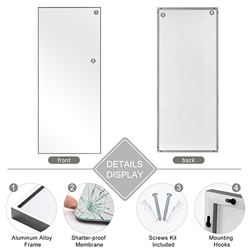 Image of NeuType Full Length Mirror Floor Mirror Dressing Mirror Home Gym Mirror,Large Wall Mirror Bathroom Mirror Standing Mirror,Long Mirrors for Bedroom,Metal Frame,Sand Gray,71 inchx24 inch,No Stand