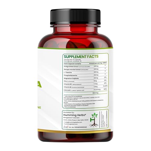 Humming Herbs Ginkgo Biloba 9-in-1 Nootropic Blend, 120 Veg Capsules — Ginkgo Biloba Supplements - image 3