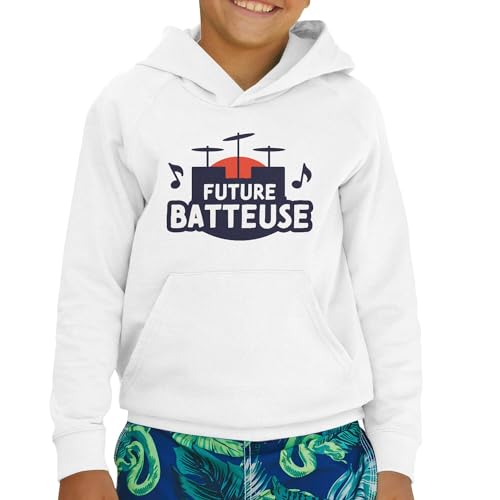 Sweat à capuche enfant future batteuse un cadeau parfait de musique