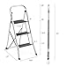 Delxo Lightweight Aluminum 3 Step Ladder Step Stool Single-Hand Carry Ladder with Handgrip Anti-Slip Sturdy and Wide Pedal Multi-Use for Household and Office Portable Step Stool 300lbs