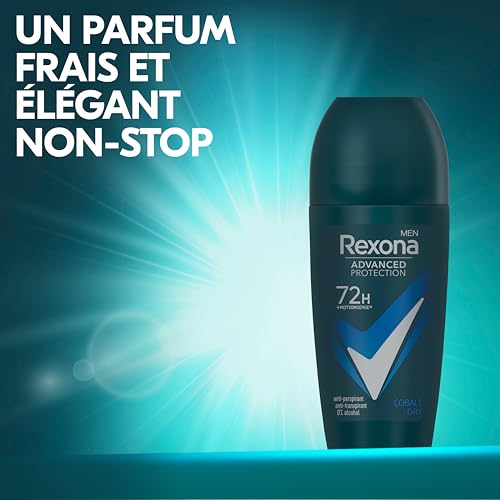 Déodorant Bille Homme Anti transpirant Cobalt Dry Rexona Men Le Roll on De 50ml - vue 8