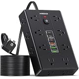 Surge Protector Power Strip with 16 AC Outlets 6 USB Ports(3 Type C)