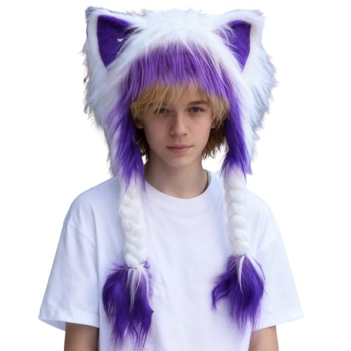 Chapeau thermique animal et bonnet oreilles de chat chaud pour hiver et vacances