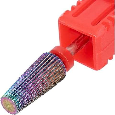 Delanie 5 in 1 Carbide Nail Drill Bit for Acrylic Nail & Gel Nail, Tapered Nail Bit, Professional Manicure Salon Supplies, Fine Grit, Gradient Purple Cover