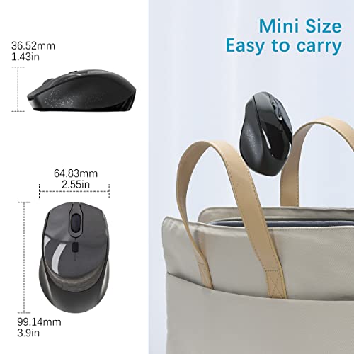 Wireless-Mouse-Noiseless-TopMate-24G-Silent-Optical-Wireless-Mice-3-DPI-Adjustable-Ergonomic-Cordless-Mouse-with-USB-C-Adapter-and-1-AA-Battery-for-PCLaptopDesktopComputerWindowsMac--Black