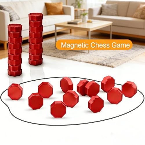 Juego de Ajedrez Magnético Mejorado con Cuerda y Piedras, Juego Magnético Divertido para Familia, Fiesta, Viaje y Camping, Juego para 2 Jugadores para Adultos miniatura 6