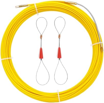 VGongTech 100ft Fiberglass Cable Puller Kit Through Wall Fish Tape Electrical Fish Tape Duct Rodder Wire Cable Puller Threader Cable Fishtape Fastener 3mm