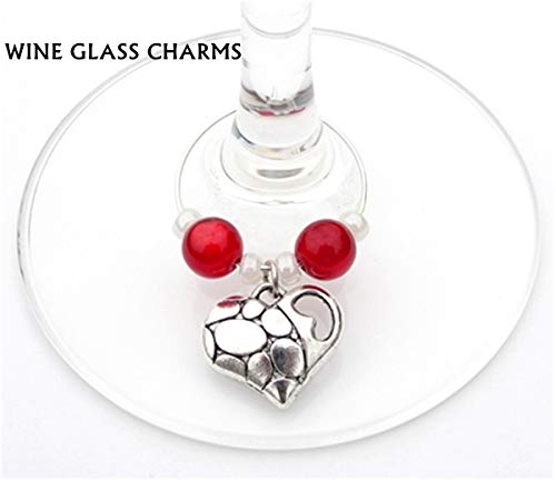 Zhiheng Assorted 93Pcs Heart Shaped Alloy Pendants Love Wine Glass Charms Bracelet Necklace Beads Wine Glass Charms For Jewellery Making Birthday Christmas Valentine's Gift #TOP6