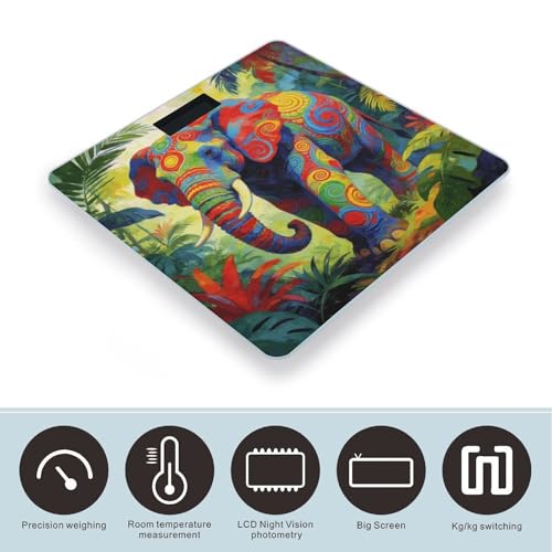 Báscula digital de baño con vidrio templado y pantalla LED miniatura 3