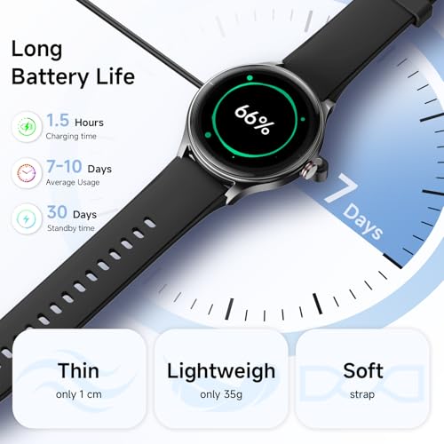 Image of Woneligo Smart Watch for Men Women,1.57inch AMOLED Touchscreen Fitness Watch for iPhone & Android,Heart Rate /Sp02 /Sleep Monitor,110+ Sport Modes IP68 Waterproof Bluetooth Calls,2 Bands (Black, 1.57)