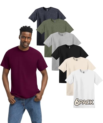 Gildan G500 T-Shirts for Men, Bulk Undershirts for Men Multipack - Create Color Pack 5000 Cotton Crewneck Tee Shirts