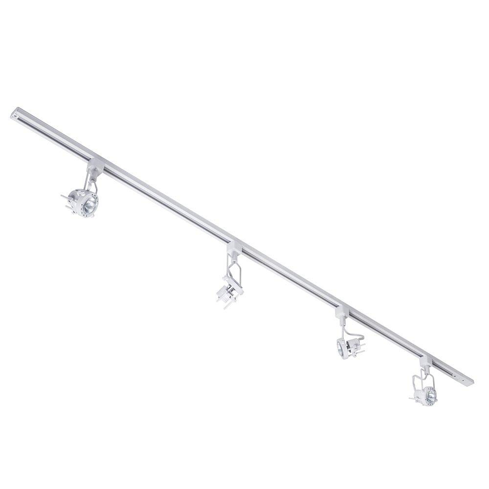 LITECRAFT Kitchen Track Light with Greenwich Fixture & GU10 LED Bulbs - (White, 2M 4 Light)